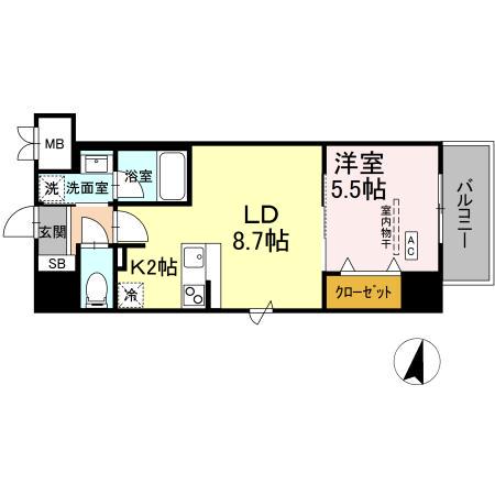 BULL HOUSE(1LDK/4階)の間取り写真