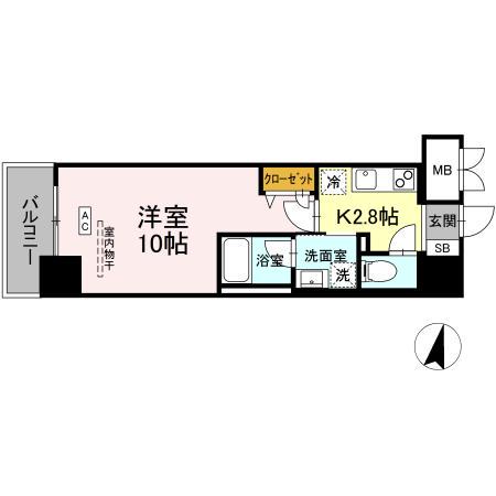 BULL HOUSE(1K/3階)の間取り写真