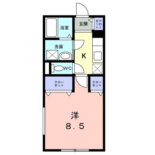 ウェスリー(1K/3階)の間取り写真