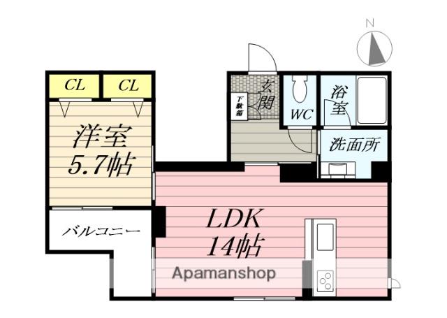 シャーメゾン宮Ⅱ(1LDK/3階)の間取り写真