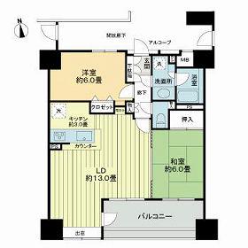 ダイアパレス榴岡CORTY(2LDK/4階)の間取り写真