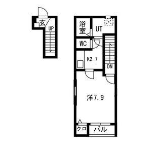 コハル・ファミリアⅡ(1K/2階)の間取り写真