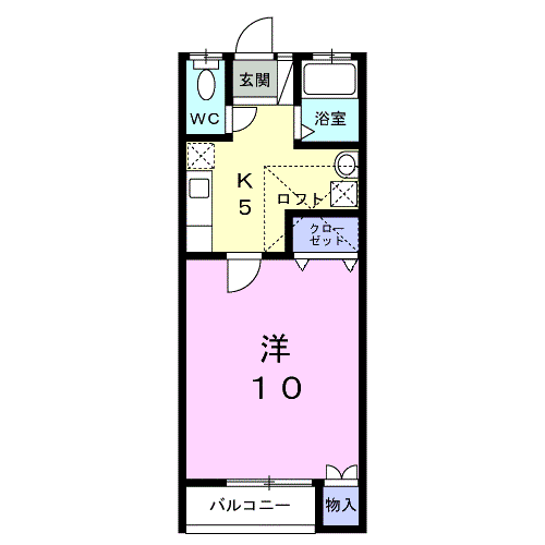 WINSTON(1K/2階)の間取り写真