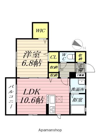 ブランシュ梅田町(1LDK/1階)の間取り写真