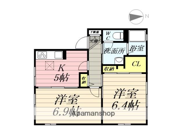 フォーレス川平(2K/1階)の間取り写真
