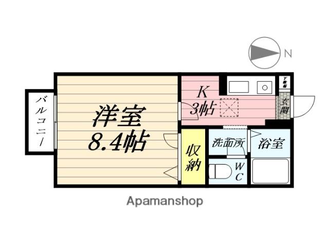 エスポアール・桜ケ丘(1K/1階)の間取り写真