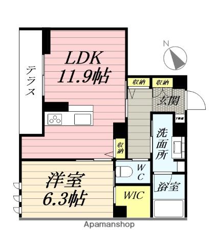 メゾンRUEBRILLER(1LDK/1階)の間取り写真