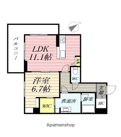 メゾンRUEBRILLER(1LDK/1階)の間取り写真