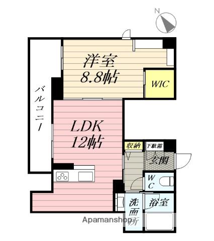 メゾンRUEBRILLER(1LDK/4階)の間取り写真