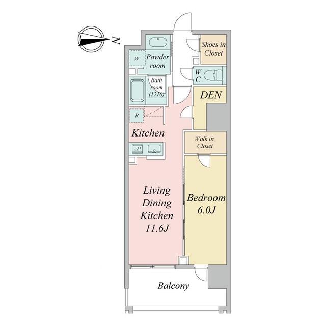 シーズンフラッツ一番町(1LDK/11階)の間取り写真
