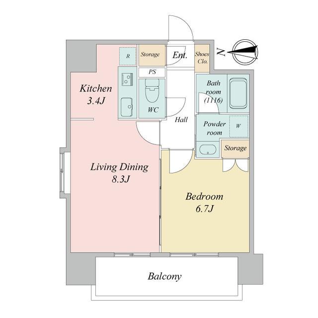 グランカーサ広瀬通(1LDK/6階)の間取り写真