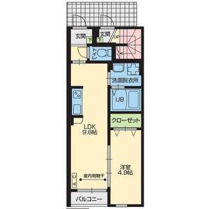 ランコントルⅥ(1LDK/1階)の間取り写真