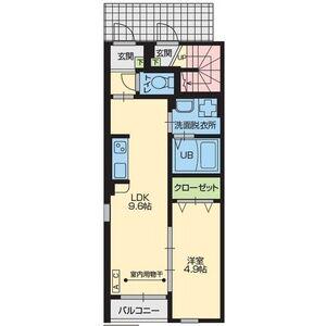 ランコントルⅥ(1LDK/1階)の間取り写真