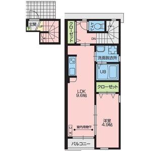 ランコントルⅥ(1LDK/2階)の間取り写真