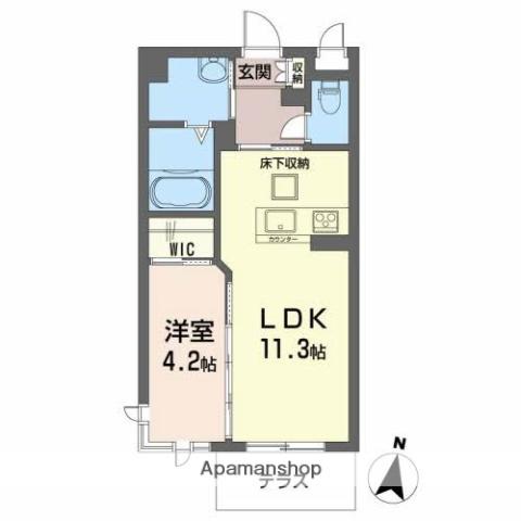 シャーメゾンN・Ⅲ(1LDK/1階)の間取り写真