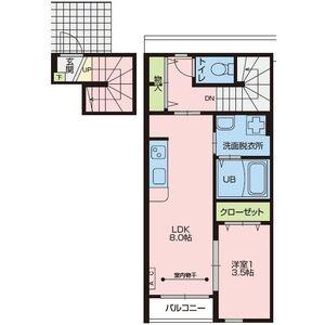 CASA DE LA PAZ(1LDK/2階)の間取り写真