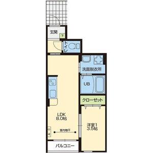 CASA DE LA PAZ(1LDK/1階)の間取り写真