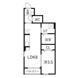 東北新幹線 古川駅 徒歩21分 2階建 新築(1LDK/1階)の間取り写真
