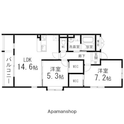 AL SOL泉中央(2LDK/2階)の間取り写真