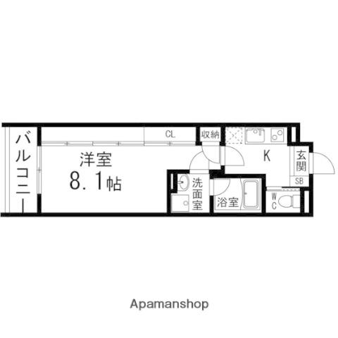 AL SOL泉中央(1K/2階)の間取り写真
