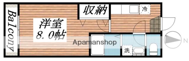 PENSHURST PLACE(1K/2階)の間取り写真