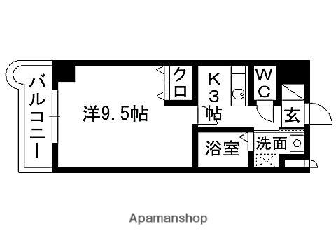プログレス八乙女(1K/3階)の間取り写真