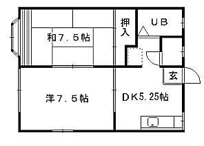 ひより台インプスB棟(2DK/2階)の間取り写真