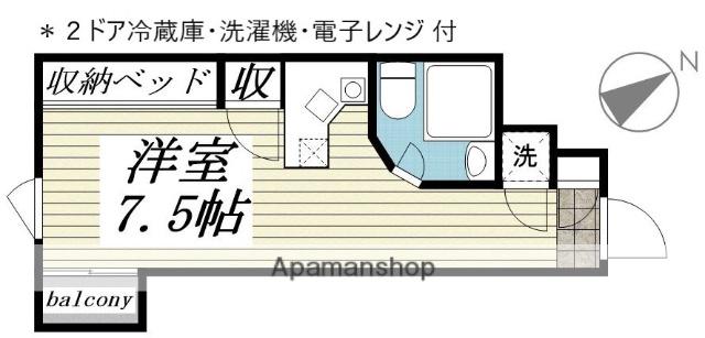 ラ・パルフェ・ド・東仙台(ワンルーム/2階)の間取り写真