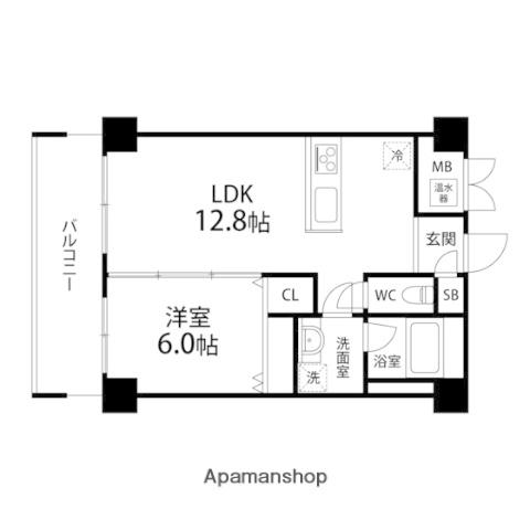 デュランティ長町(1LDK/6階)の間取り写真
