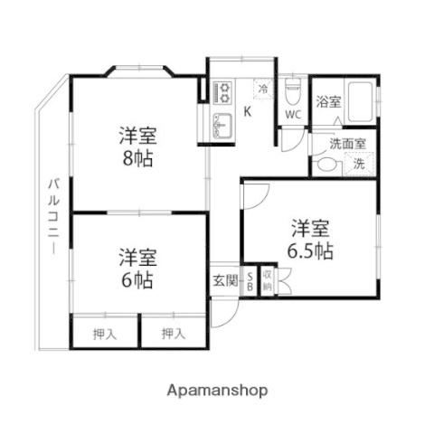 メゾンパル(3K/2階)の間取り写真