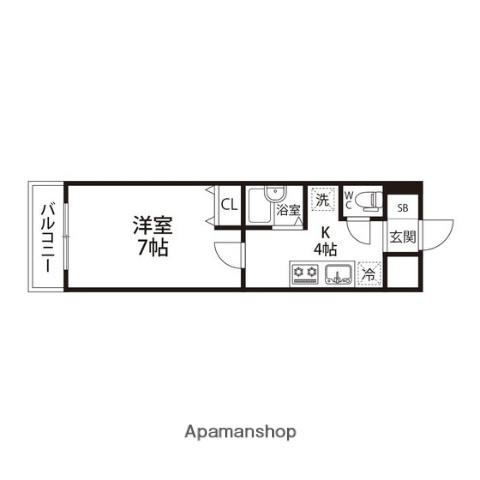サンヴァーリオ新田駅前Ⅴ(1K/3階)の間取り写真