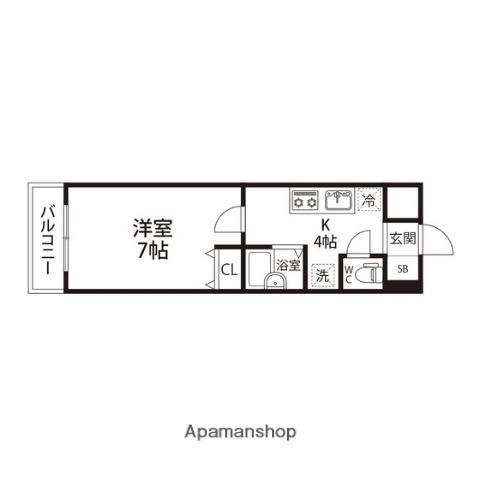 サンヴァーリオ新田駅前Ⅴ(1K/7階)の間取り写真