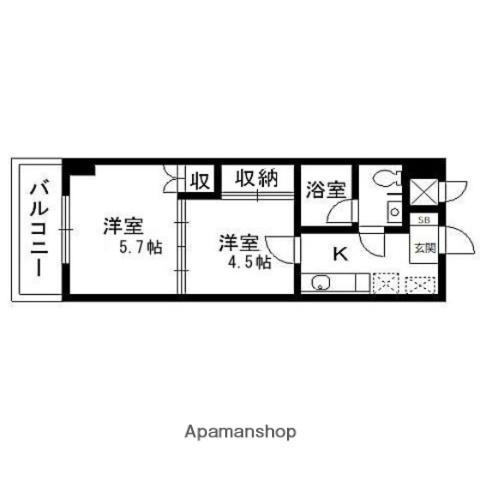 クレールコート(2K/2階)の間取り写真