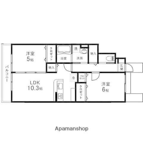 CONTRADA(2LDK/1階)の間取り写真