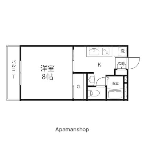 バーシティハウスエスペランサ(1K/2階)の間取り写真