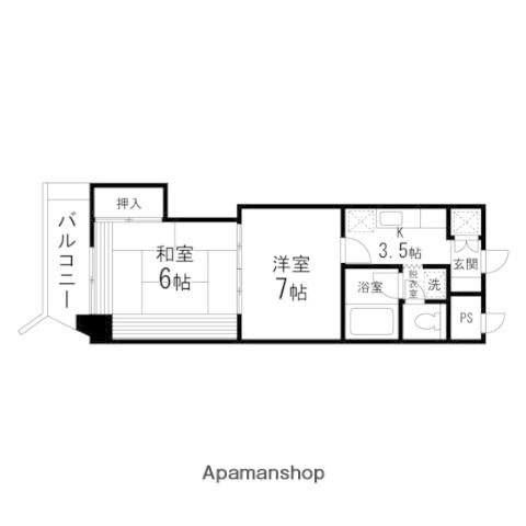 卸町マンションフタバ(2K/8階)の間取り写真