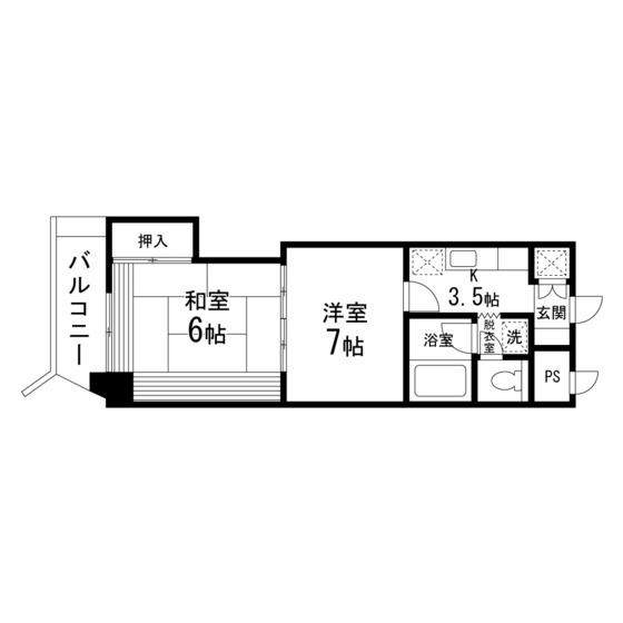 卸町マンションフタバ(2K/15階)の間取り写真