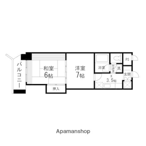 卸町マンションフタバ(2K/11階)の間取り写真