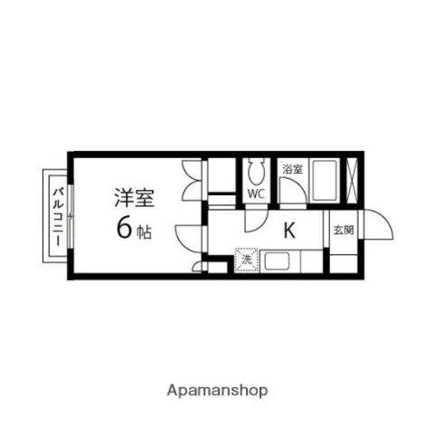 ラフォーレ八木山(1K/4階)の間取り写真