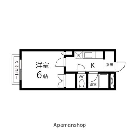 ラフォーレ八木山(1K/2階)の間取り写真