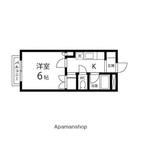 ラフォーレ八木山(1K/4階)の間取り写真