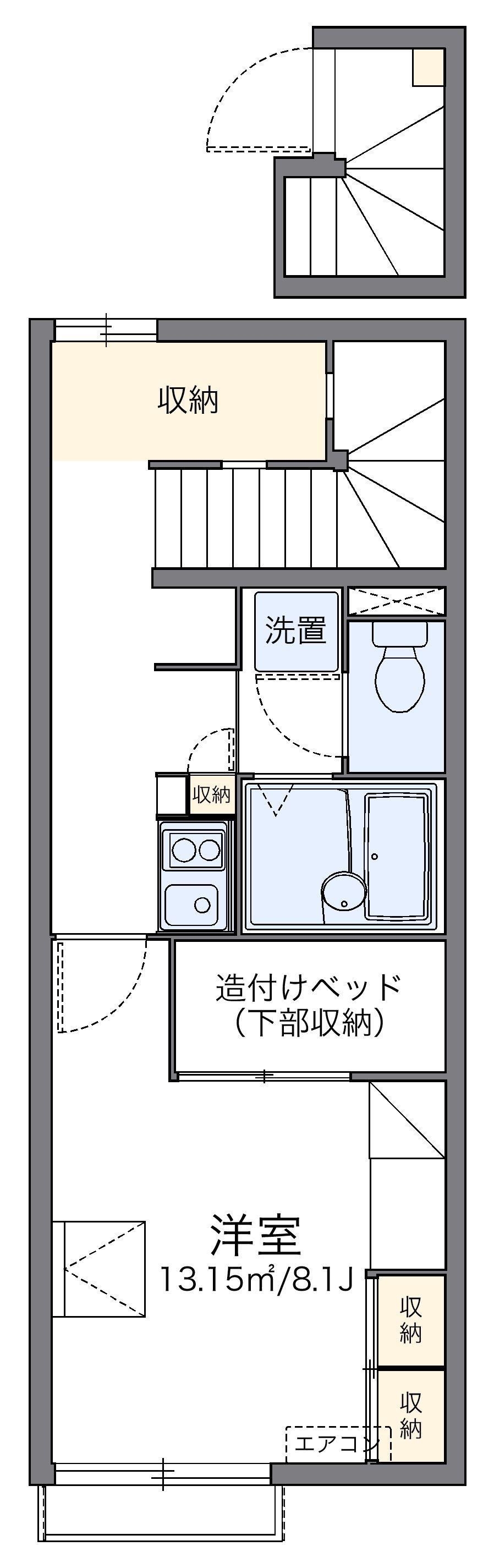 レオパレス美田園東(1K/2階)の間取り写真