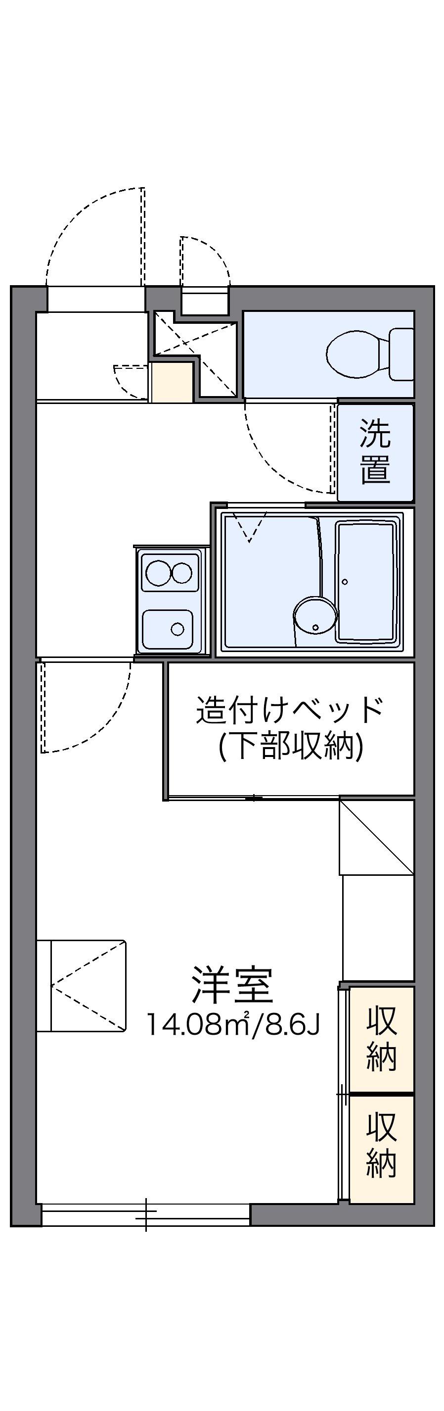 レオパレスウィステリアTAGO(1K/2階)の間取り写真