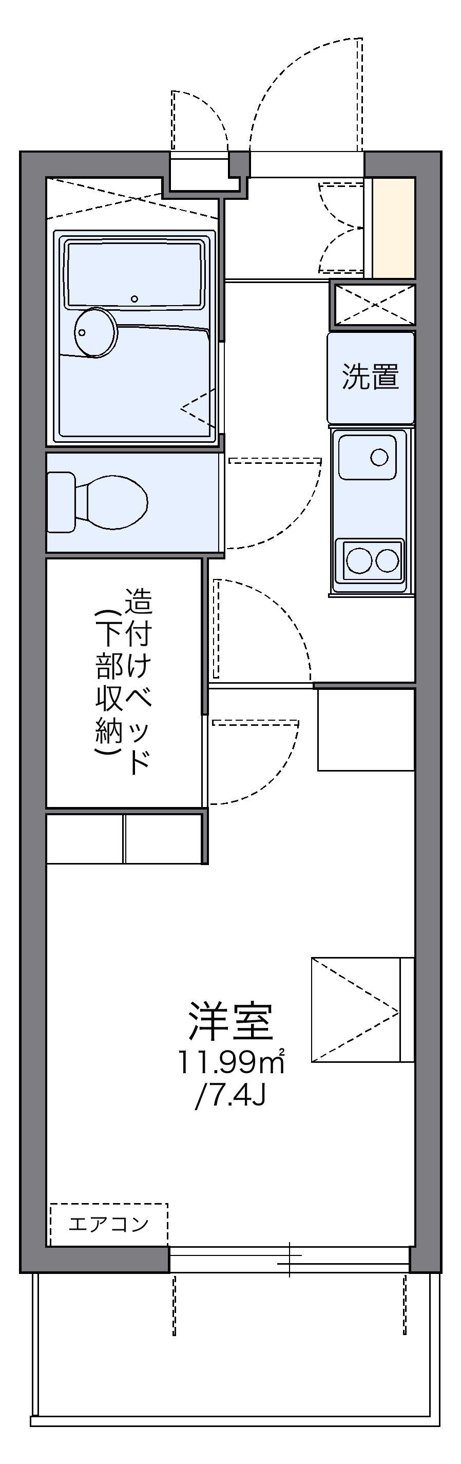レオパレスシャローム上杉(1K/4階)の間取り写真