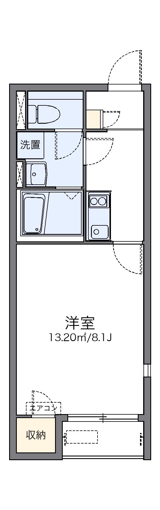 レオネクスト松ヶ浜(1K/2階)の間取り写真