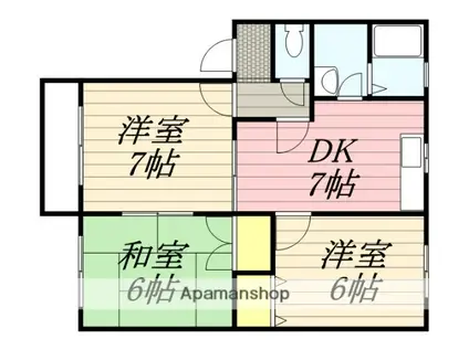 アップル壱番館(3DK/1階)の間取り写真