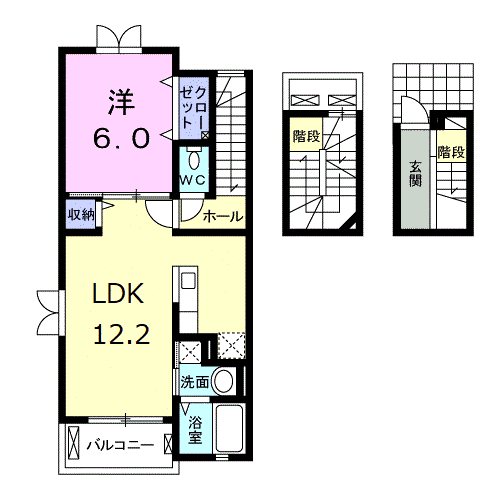 セリシールⅠ(1LDK/3階)の間取り写真