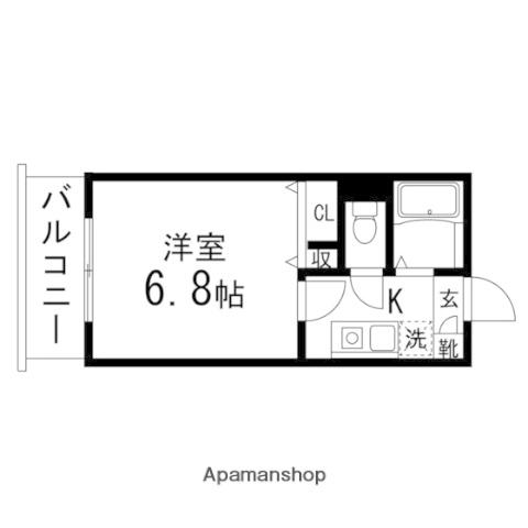 コンフォートKM(1K/1階)の間取り写真