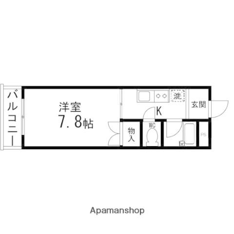 サンパレス向陽(1K/2階)の間取り写真
