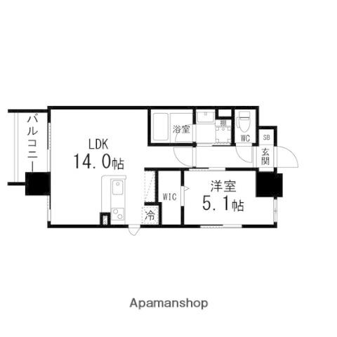 コンフォートEXE榴岡公園(1LDK/5階)の間取り写真